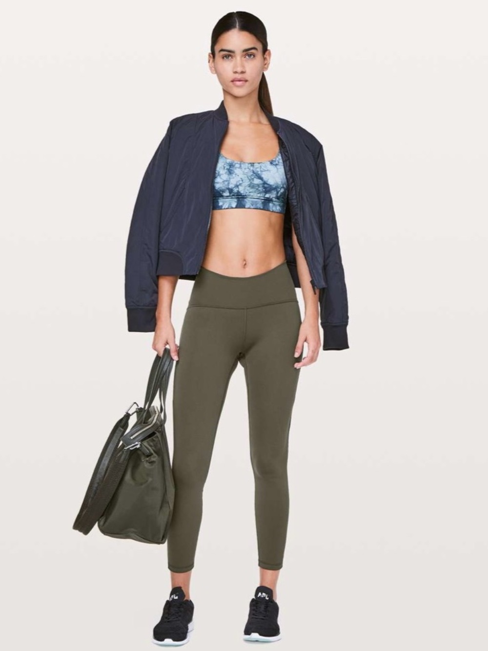 Lululemon Train Times 7/8 Pant *25" Green Leggings Yoga Running Fitness Tights